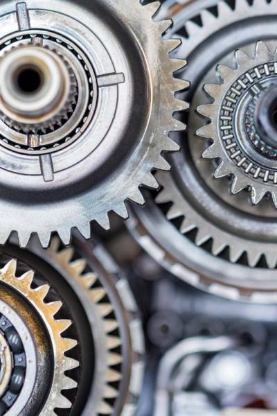 Close Up Helical Gears In Car Automatic Transmissi Hq8fsm8